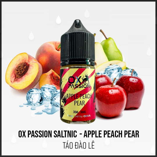 OX PASSION Vị Mới Táo Đào Lê 30ml - Tinh Dầu Salt Nic OXVA 38/58ni Apple Peach Pear