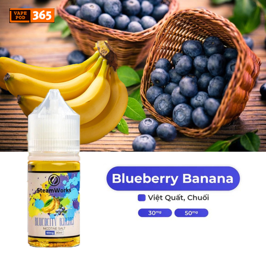 STEAMWORKS Blueberry Banana Salt Nic - Việt Quất Chuối