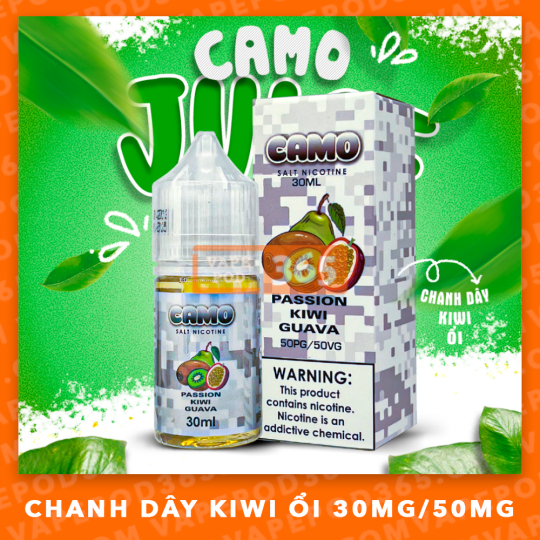 CAMO JUICE SALT NIC - Passion Guava Kiwi ( Ổi Chanh Dây Kiwi ) 