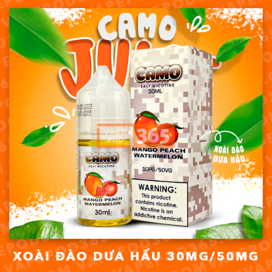 CAMO JUICE SALT NIC - Mango Peach Watermelon ( Xoài Đào Dưa Hấu )