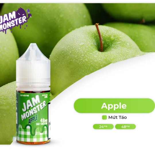 JAM MONSTER Salt Nic 30ml Mứt Táo - Apple