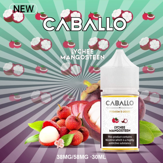 CABALLO Salt Nic Vải Măng Cụt - Lychee Mangosteen 30ml 38/58mg