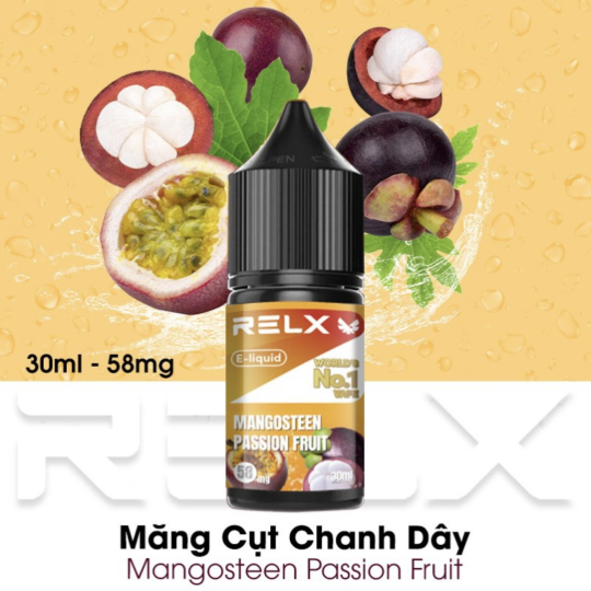 Juice RELX Salt Nic 30ml Măng Cụt Chanh Dây - Mangosteen Passion Fruit