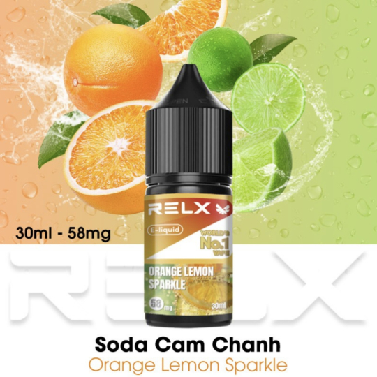 Juice RELX Salt Nic 30ml Soda Cam Chanh - Orange Lemon Sparkle