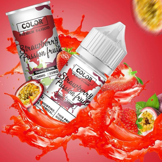 COLOR Salt Nic 30ml Dâu Tây Chanh Dây - Strawberry Passion Fruit