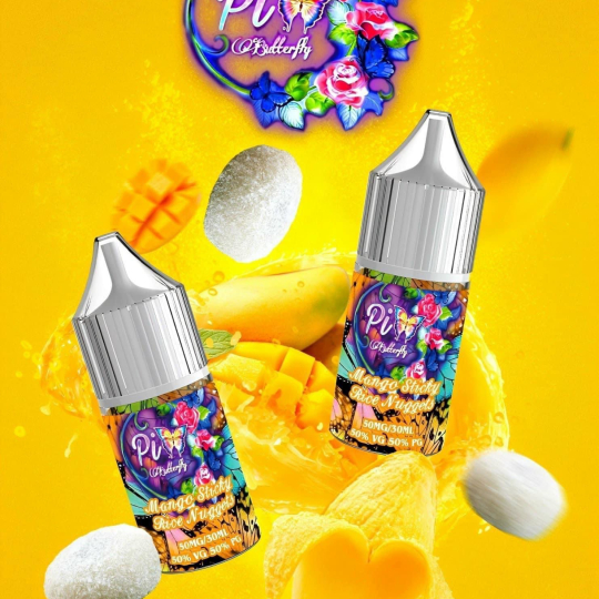 PIX BUTTERFLY Salt Nic 30ml Mango Sticky Rice Nuggets - Xôi Xoài Lạnh