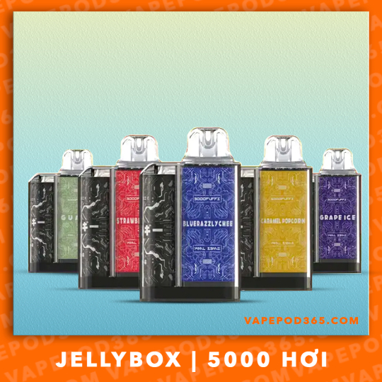 JellyDisposable  5000 Puffs by Rincoe - Pod 1 Lần 5000 Hơi - Sạc Được