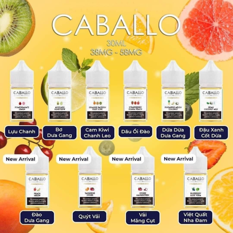 Combo 10 vị độc đáo của Caballo Salt Nic Juice