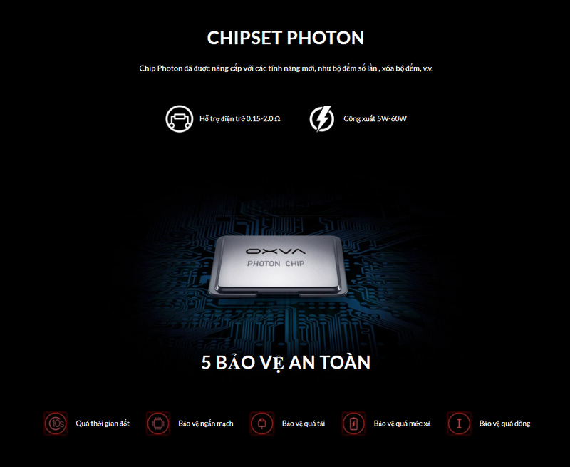 OXVA Origin X trang bị chipset Photon