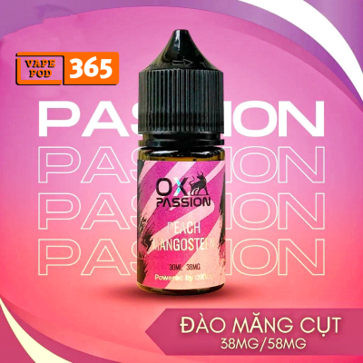 OX PASSION Đào Măng Cụt 30ml - Tinh Dầu Salt Nic OXVA 38/58ni Peach Mangosteen