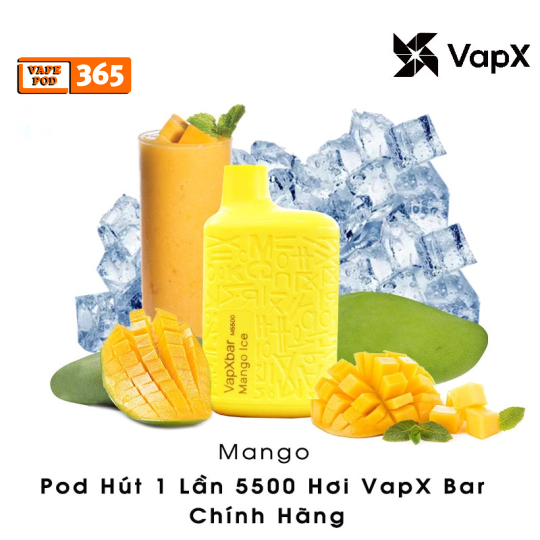 VapX BAR 5500 Hơi 5% - Pod 1 Lần 5500 Puff Chính Hãng