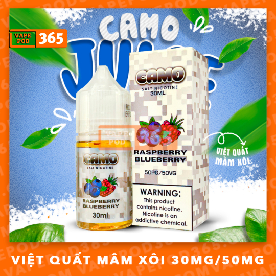 CAMO JUICE SALT NIC - Raspberry Blueberry ( Việt Quất Mâm Xôi )