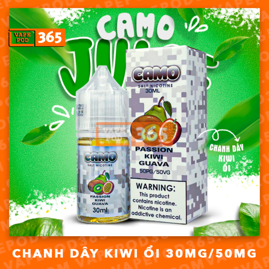 CAMO JUICE SALT NIC - Passion Guava Kiwi ( Ổi Chanh Dây Kiwi ) 