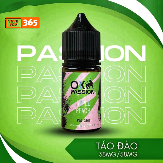 OX PASSION Táo Đào 30ml - Tinh Dầu Salt Nic OXVA 38/58ni Apple Peach