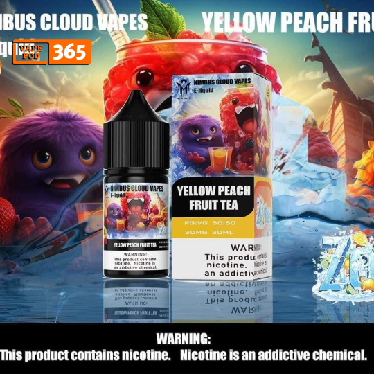 Nimbus Cloud Vapes Trà Đào  Salt Nicotine 30ml - Yellow Peach Fruit Tea