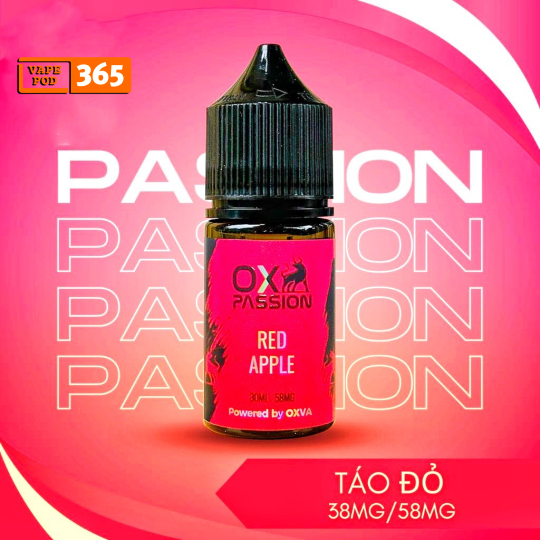 OX PASSION Vị Mới Táo Đỏ 30ml - Tinh Dầu Salt Nic OXVA 38/58ni Red Apple