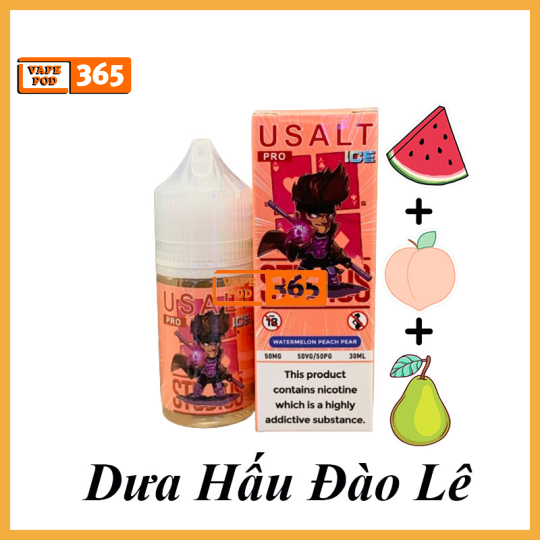USALT PRO ICE Dưa Hấu Đào Lê 50mg - Watermelon Peach Pear