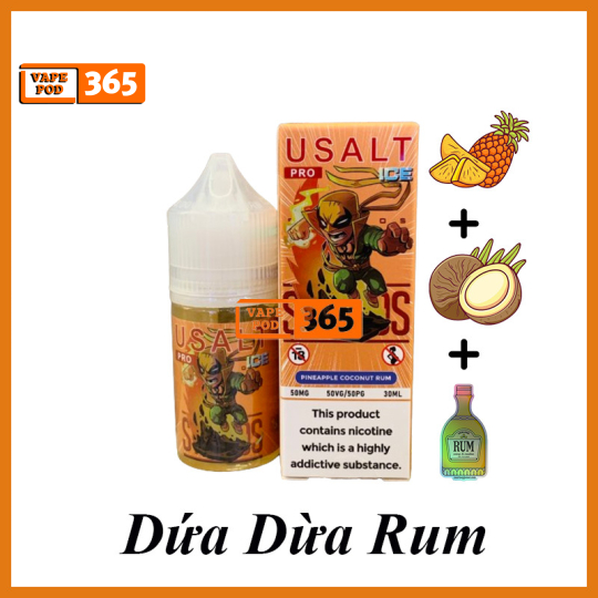 USALT PRO ICE Dứa Dừa Rượu Rum 50mg 