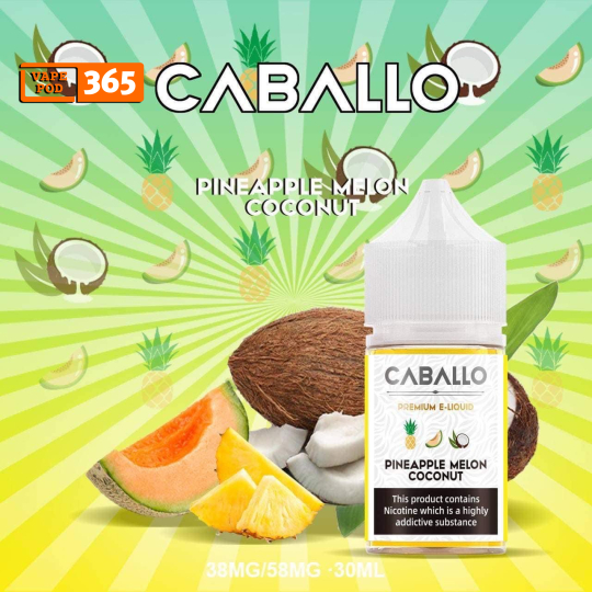 CABALLO Salt Nic Dứa Dừa Dưa Gang - Pinapple Melon Coconut 30ml 38/58mg