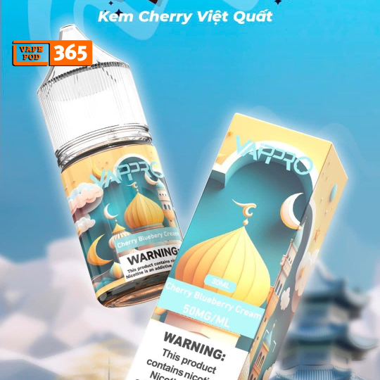 VAPPRO Salt 30ml Cherry Blueberry Cream - Kem Việt Quất Cherry