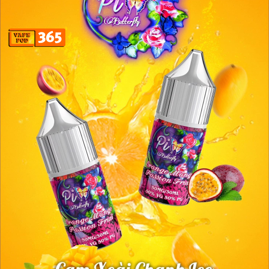 PIX BUTTERFLY Salt Nic 30ml Orange Mango Passion Fruit - Cam Xoài Chanh Dây