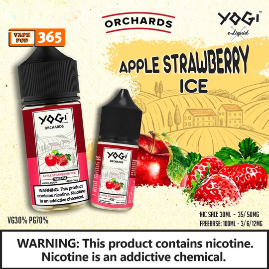 YOGI Orchards 100ml Apple Straberry  - Táo Dâu Lạnh
