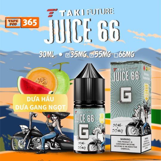 TAKI JUICE 66 G Dưa Hấu Dưa Gang Ngọt 35/55mg 30ml - Take Juice 66 G