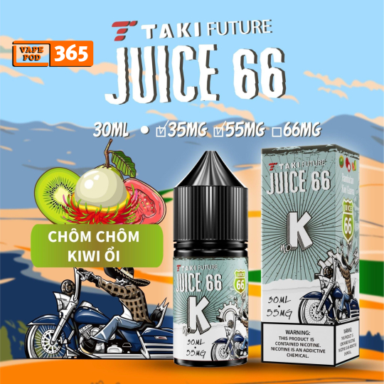 TAKI JUICE 66 Chôm Chôm Kiwi Ổi 35/55mg 30ml - Juice 66 K